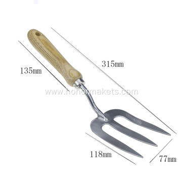 Garden Rake Cultivator Tiller Grade Steel with Ergonomic Wooden Handle